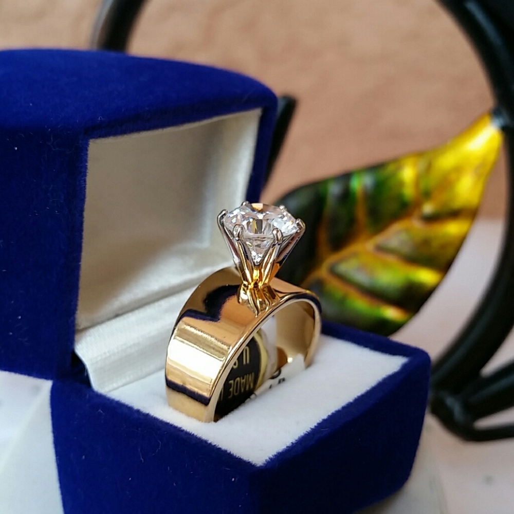 Cubic Zirconia Diamond 18k GF(gold filled) - Picture 3 of 5